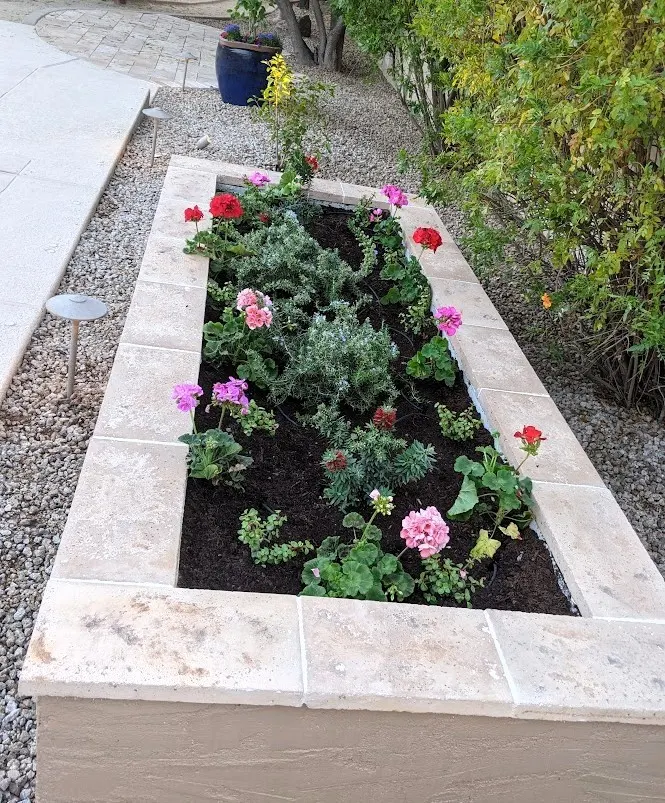 Raised garden bed at McCormick Ranch
